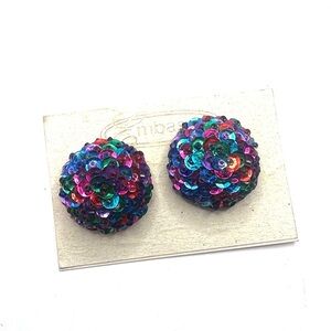 Vintage NYE Sequin Pierced Earrings